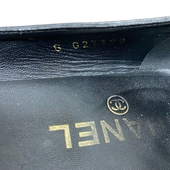 Chanel Black Leather CC Bow Ballet Flats EU 40 US 9 Ballerina Flats - Picture 11 of 11